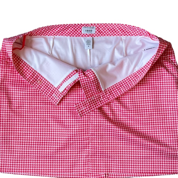 Izod women's pink houndstooth stretch golf skirt w/pockets size 14 NWOT ⛳️ - Picture 6 of 11